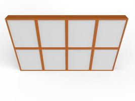 mockup in bianco arancione parete multimediale illustrazione 3d foto