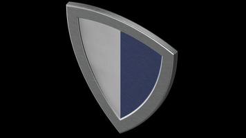 scudo blu argento medievale illustrazione 3d render foto