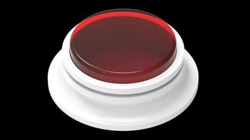 pulsante rosso e bianco isolato illustrazione 3d rendering foto
