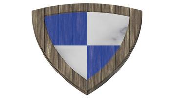 scudo legno medievale illustrazione 3d render foto
