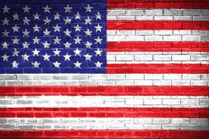 sfondo di struttura della parete della bandiera degli stati uniti d'america foto