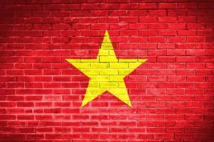 priorità bassa di struttura della parete della bandiera del vietnam foto