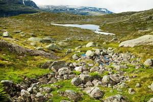 scene colorate di montagna in Norvegia. bellissimo paesaggio della norvegia, scandinavia. paesaggio montano della Norvegia. natura in estate. foto