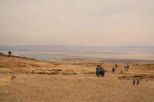 una vista della vecchia fortezza ebraica di masada in israele foto