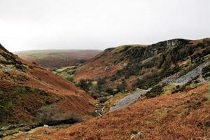 una vista della campagna del Galles vicino al lago vyrnwy foto