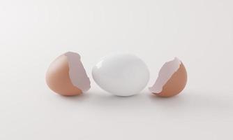 uova di gallina fresche crude. prodotti agricoli, uova naturali. macro del primo piano foto