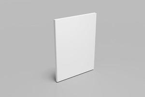 bianco realistico bianco di catalogo a4 e a5 su sfondo grigio. illustrazione di rendering 3d foto