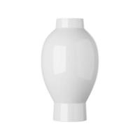 vaso in ceramica bianca isolato su sfondo bianco, rendering 3d foto