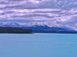 montagne del lago tekapo foto