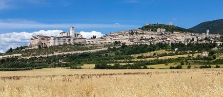 villaggio di assisi nella regione umbria, italia. la cittadina è famosa per la più importante basilica italiana dedicata a s. francesco - san francesco. foto