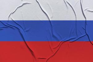 bandiera russa fatta di carta stropicciata foto