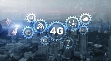 Concetto di telecomunicazione con connessione Internet ad alta velocità 4g foto