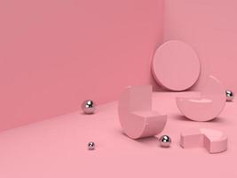 3d abstract render.beauty prodotti impostati per packaging cosmetico e skincare mockup design minimale su sfondo rosa pastello foto