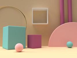 3d abstract render.beauty prodotti impostati per packaging cosmetico e skincare mockup design minimale su sfondo rosa pastello foto