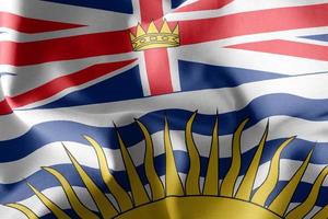 illustrazione 3d La bandiera della British Columbia è una regione del Canada. foto