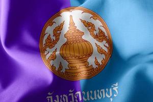 illustrazione 3d La bandiera di nonthaburi è una provincia della thailandia. wa foto