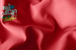 illustrazione 3d La bandiera dell'oblast di mosca è una regione della russia. foto