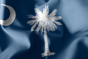 illustrazione 3d La bandiera della Carolina del Sud è una regione della sta unita foto