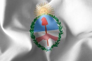illustrazione 3d La bandiera di jujuy è una regione dell'argentina. foto
