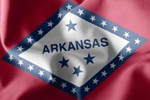 illustrazione 3d La bandiera dell'Arkansas è una regione degli Stati Uniti. w foto