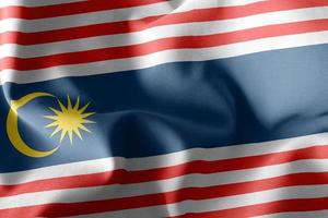 illustrazione 3d La bandiera di kuala lumpur è uno stato della malesia foto