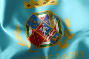 illustrazione 3d La bandiera del lazio è una regione italiana. foto