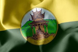 illustrazione 3d La bandiera dell'utai thani è una provincia della tailandia. w foto