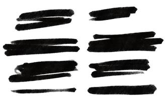 elementi astratti del tratto di pennello. linee nere in stile scarabocchio astratto per un design creativo foto