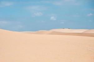 duna di sabbia bianca con cielo blu nel deserto foto