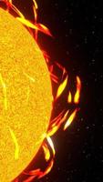 sole brillamento solare nel rendering 3d verticale del fondo dello spazio foto