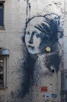 ritratto di donna graffiti su un muro a Bristol il 14 maggio 2019 foto