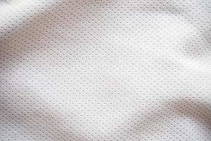 sfondo di struttura del tessuto in jersey sportivo bianco foto