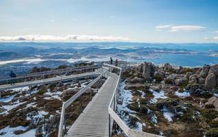 la passerella sulla vetta del monte Wellington a hobart, la capitale della tasmania, stato dell'australia. foto