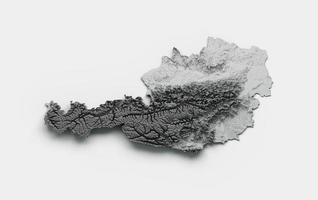 austria mappa islanda bandiera rilievo ombreggiato colore bianco e nero altezza mappa su sfondo bianco illustrazione 3d foto