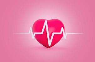 illustrazione 3d del background medico del battito cardiaco o del cardiogramma foto