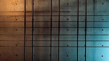 barre di ferro o griglia metallica parete di cemento su finestra o cella di prigione illustrazione 3d foto