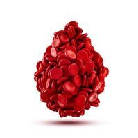 goccia di globuli rossi isolati su sfondo bianco illustrazione 3d foto