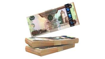 rendering 3d di valuta dirham degli emirati arabi uniti foto