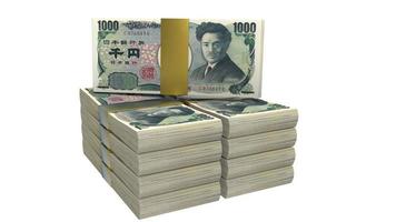 yen giapponese valuta 3d rendering foto
