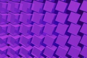 molti cubi 3d viola trasparenti appesi nello spazio uno vicino all'altro. illustrazione cubica 3d con sfondo astratto foto