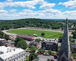 Goshen, vista aerea del drone di New York foto