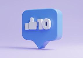 facebook social media come segno ui icona 3d rendering su sfondo blu