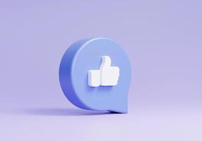 facebook social media come segno ui icona 3d rendering su sfondo blu