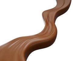 onda di cioccolato bella, elegante spruzzata di cioccolato illustrazione 3d foto