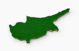 Cipro mappa suolo geologia sezione trasversale con erba verde e struttura rocciosa 3d illustrazione foto