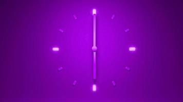 illustrazione 3d dell'ora dell'orologio viola retroilluminata rendering 3d sottile foto