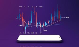 una guida per le persone che entrano nel mercato delle criptovalute con un grafico dei prezzi e una matita e un foglio per studiare il rendering 3d di sfondo a colori foto