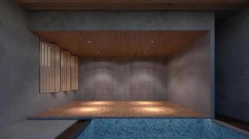 rendering 3d di interior design vuoto naturale foto