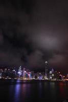 scena notturna di hong kong, asia foto