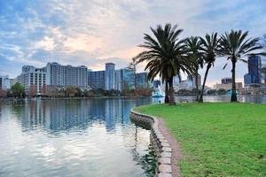 Orlando tramonto sul lago Eola foto